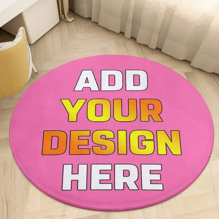 Tapis rond personnalisé antidérapant