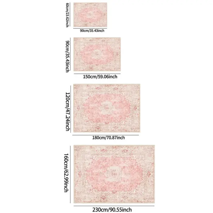 Tapis VIKAMA rose et à motifs persans vintage