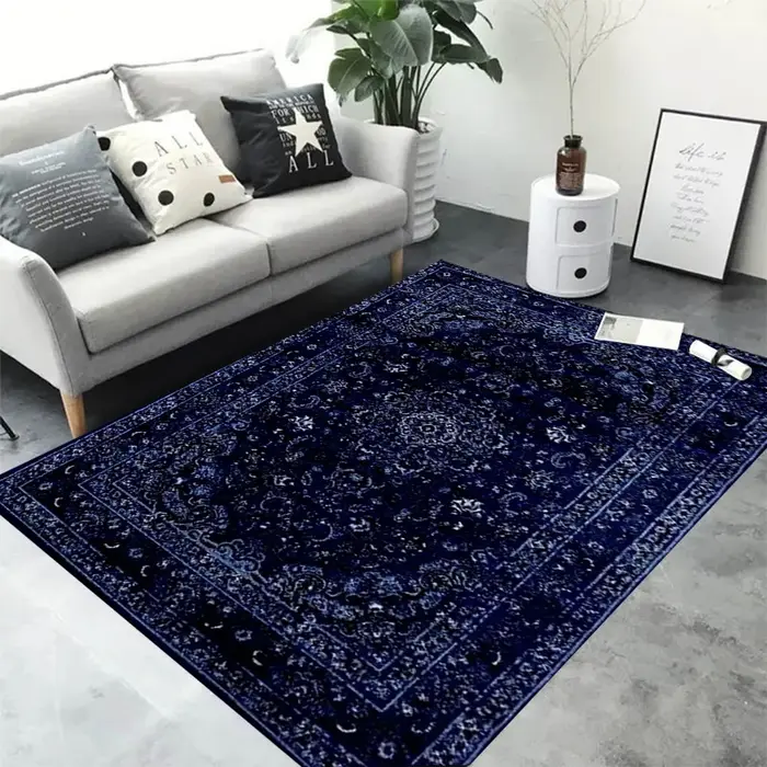Tapis violet vintage de style bohème, décoration de maison classique luxueuse, tapis antidérapant ad