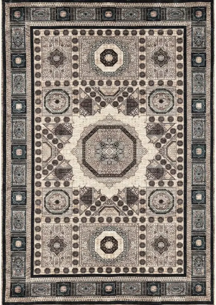Tapis luxueux imprimé Vintage rouge