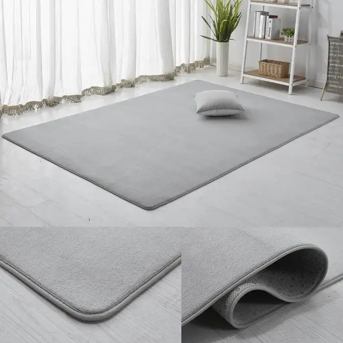 Tapis en velours de corail gris pour salon