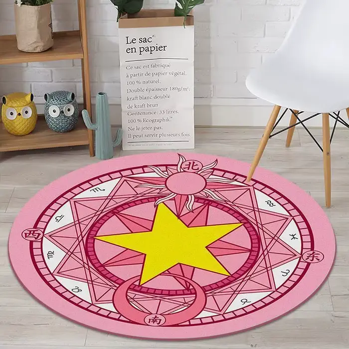 Tapis de sol rose non ald pour fille, décoration de chambre à coucher, chaise d'ordinateur, princess