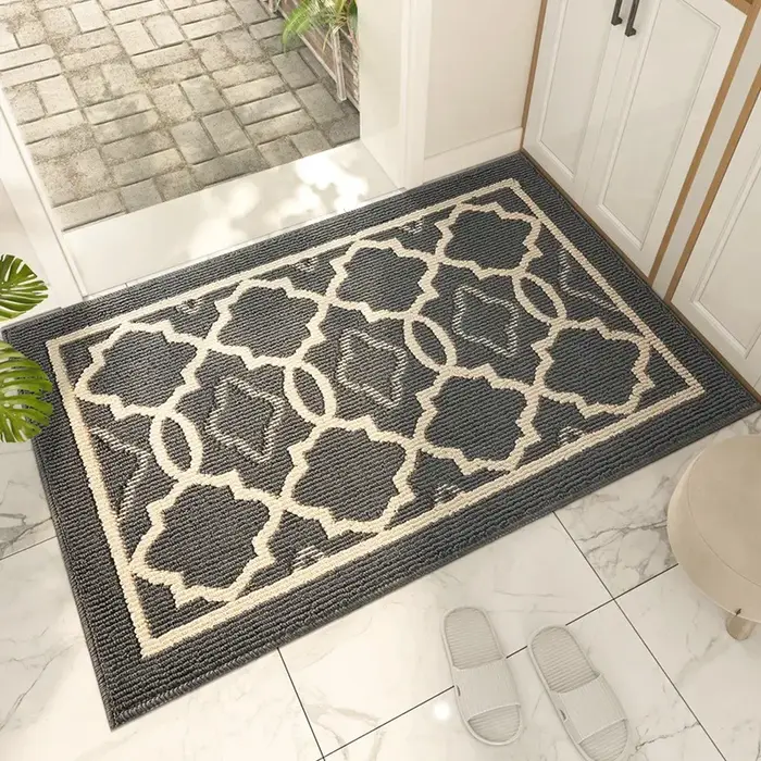 Tapis de porte de Style européen, motif géométrique classique, anti-poussière, tapis de pied, antidérapant, résistant à l'usure, pour l'extérieur