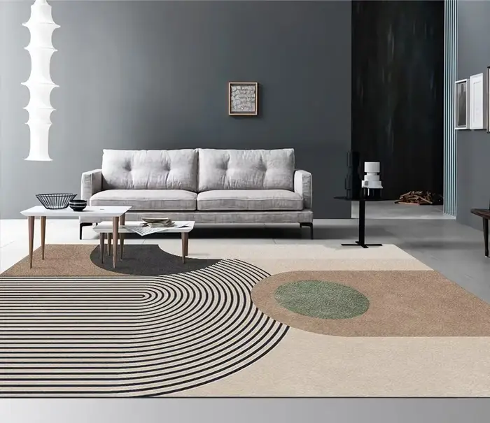 Tapis non pelucheux lavables, style simple, moderne, salon, décoration d'intérieur, chambre à coucher, chevet, sol, porte d'entrée, polymères