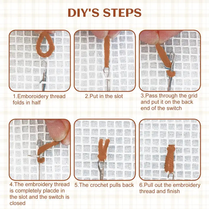 Kit de tapis crocheté au crochet (Latch Hook) DIY