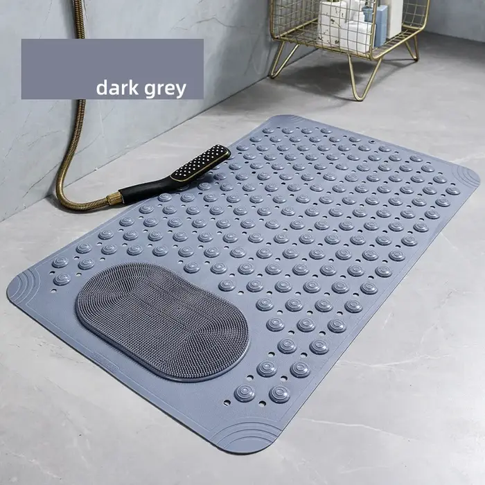 Tapis de bain en PVC antidérapant bleu clair avec nuages de massage 0 8 cm d'épaisseur 2600 g m2 motif de points pour