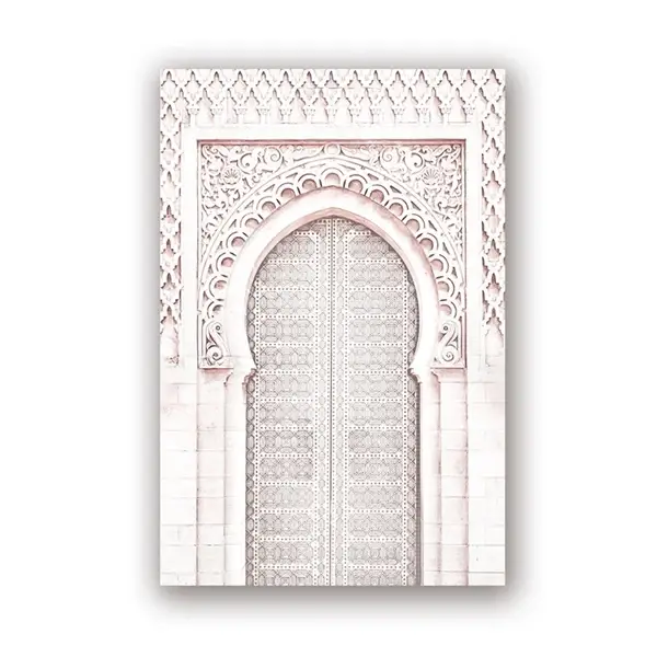 Impressions d'art de tapis rose Vintage, décor mural Boho, affiche éclectique, porte ancienne maroca