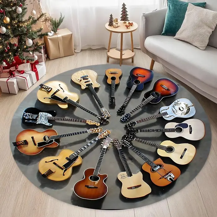 Tapis rond de guitare électrique magique