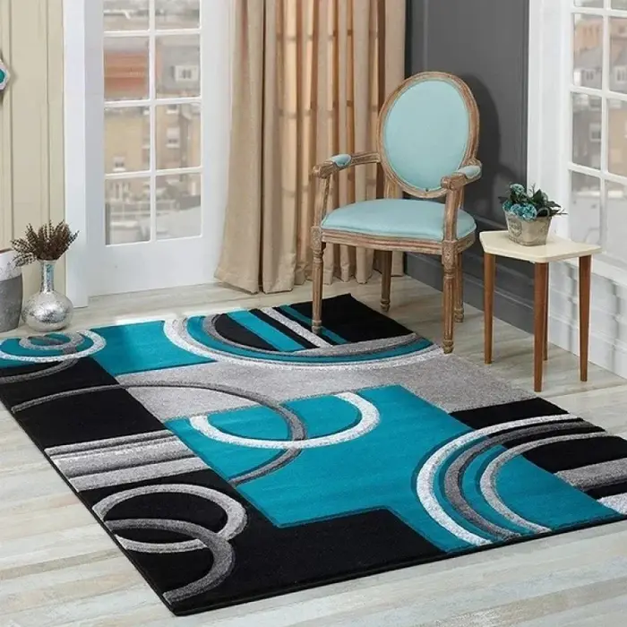 Tapis géométrique nordique pour salon décor de luxe moderne Table de canapé Tapis de grande surface