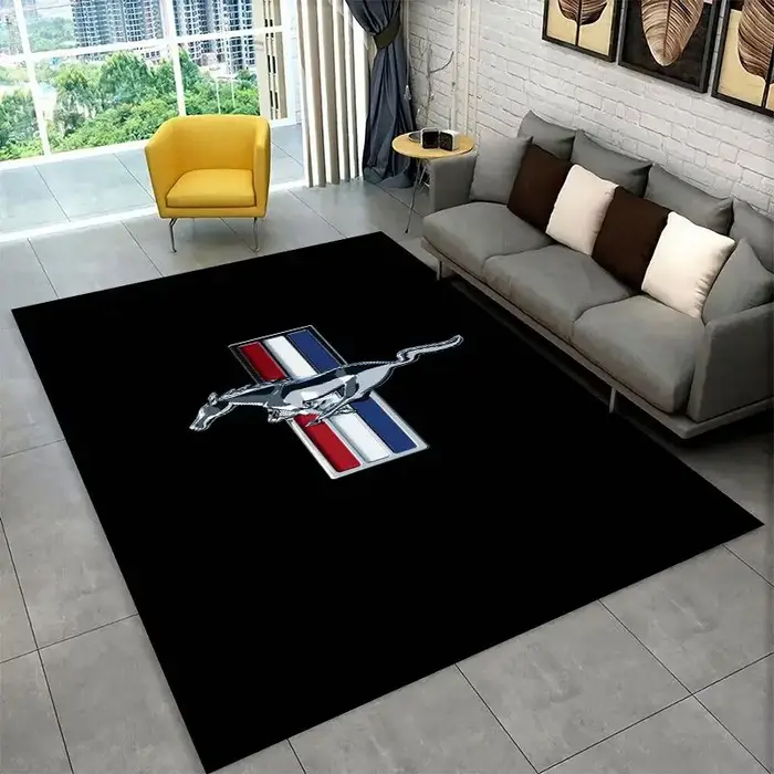 Tapis antidérapant rétro M-Mustang Racing Car pour salon
