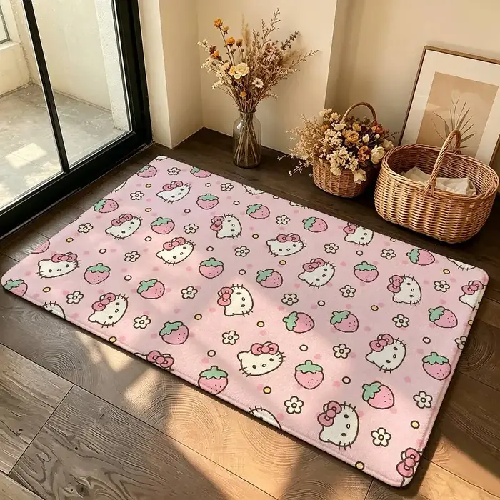 Tapis mignon K-hello-H-KittyS Kawaii, tapis antidérapant pour salle de bain, tapis de porte, tapis de décoration pour la maison, tapis d'entrée, résistant aux rayures
