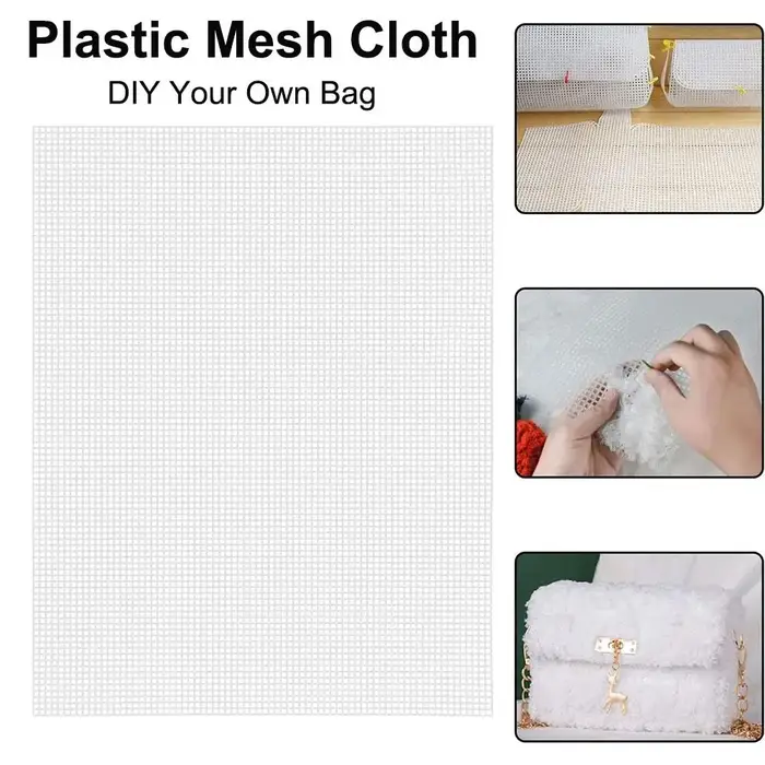 33*50CM plastique maille tissu sac tapis fil crochet artisanat fournitures bricolage