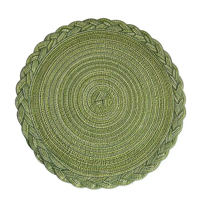 Sous-verres ronds tressés bohèmes de 38 cm, tapis isolants lavables pour la salle à manger, la cuisi