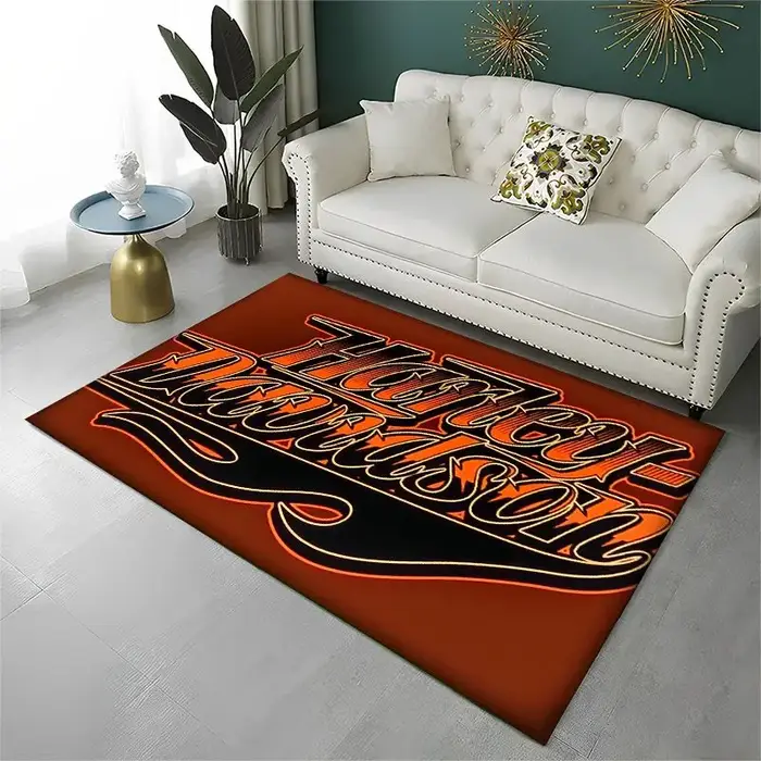 Tapis antidérapant rétro H-Harleys Racing Moto pour salon