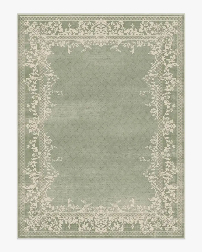 Tapis vert sauge juliette inspiré de la Régence