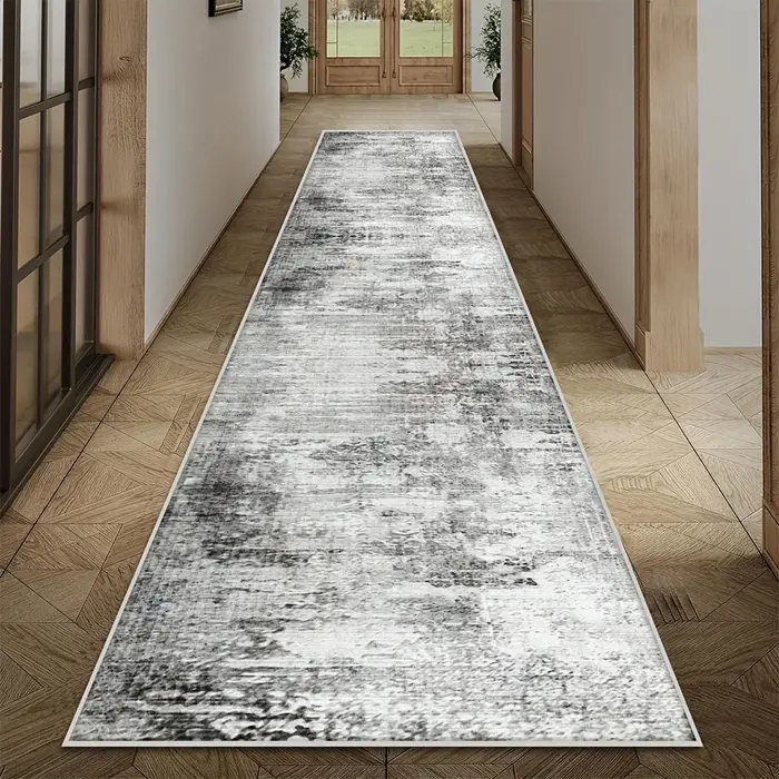 VIKAMA Tapis de luxe texturé dégradé, antidérapant et durable, pour couloir, cuisine et buanderie, d