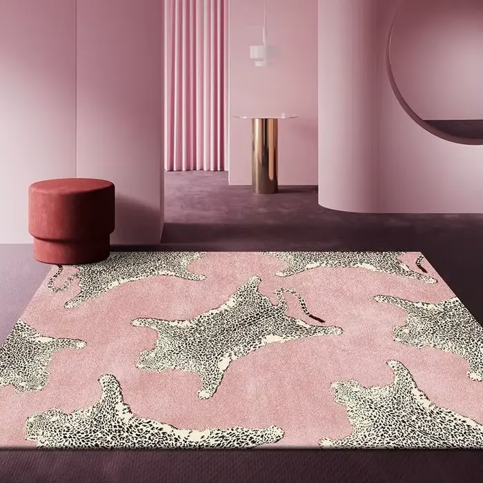 Tapis de salon en peluche de luxe léger
