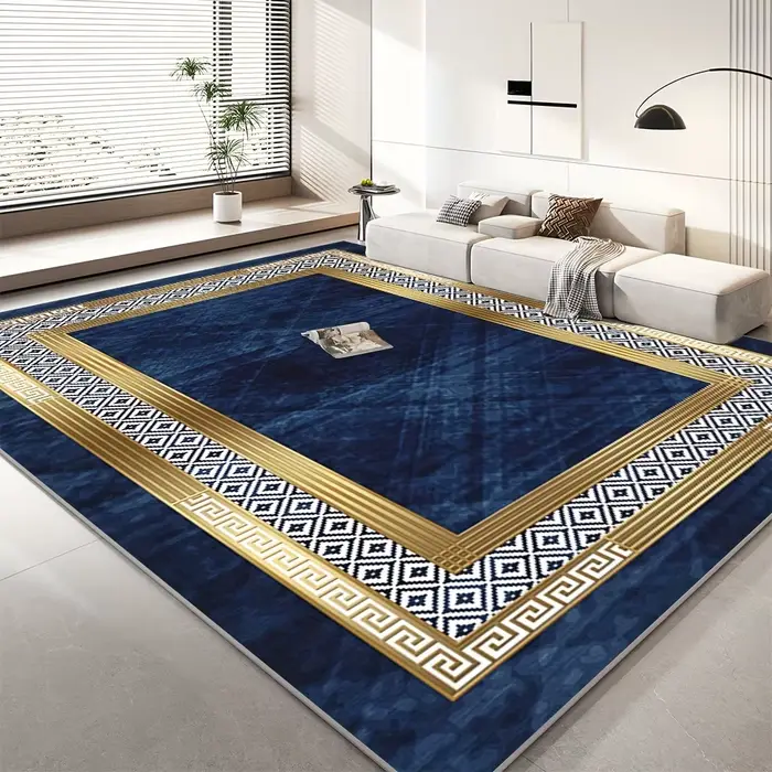 Tapis de zone en velours de luxe 850 g/m2, tapis de sol intérieur antidérapant à poils hauts, tapis 