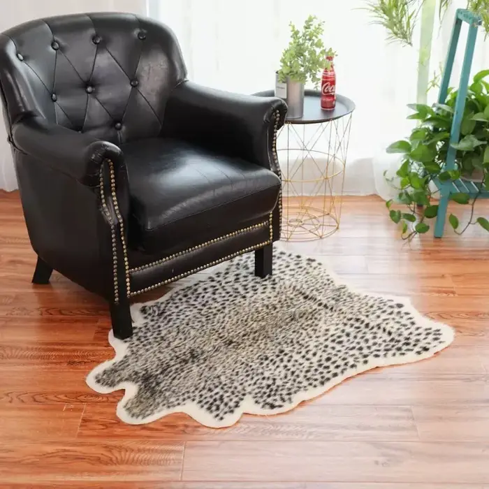 Tapis imprimé léopard simulé cerf, doux et confortable, artificiel, pour salle de bain, chambre à coucher, salon, décoration de la maison