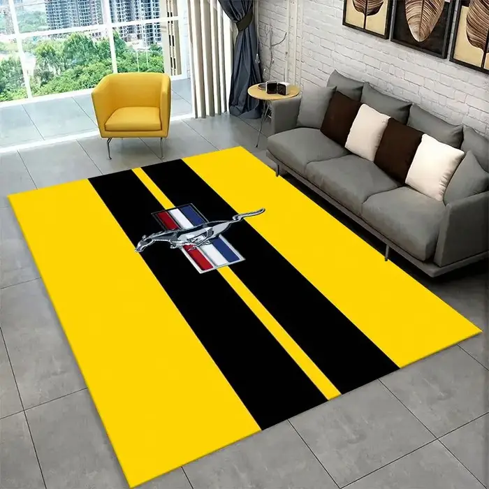 Tapis antidérapant rétro M-Mustang Racing Car pour salon