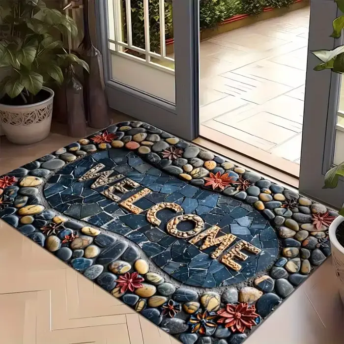 Tapis d'entrée Rose, tapis de bienvenue pour la maison, tapis de sol souple antidérapant, paillasson d'entrée intérieur et extérieur, tapis de sol de cuisine