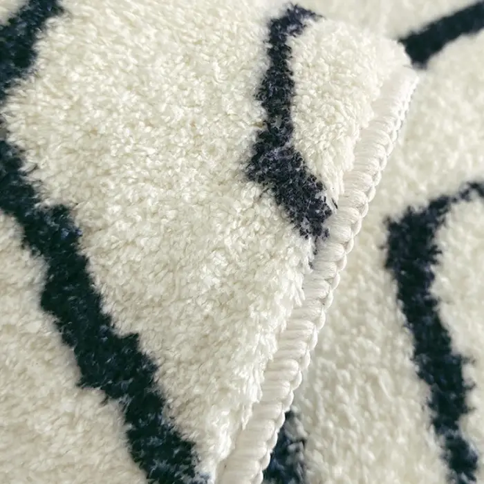 Tapis rond épais en peluche pour décoration de chambre à coucher