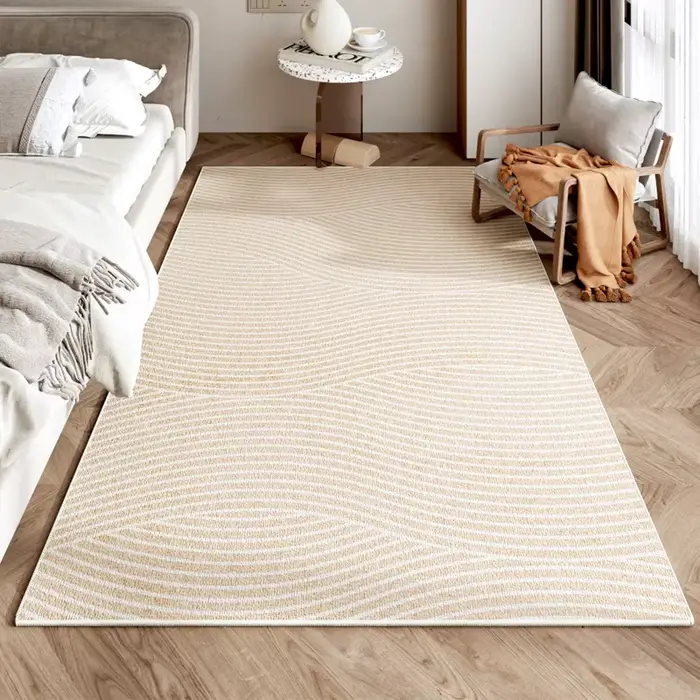 Tapis Beige minimaliste, à la mode, polyvalent, antidérapant, pour salon, chambre à coucher, cuisine