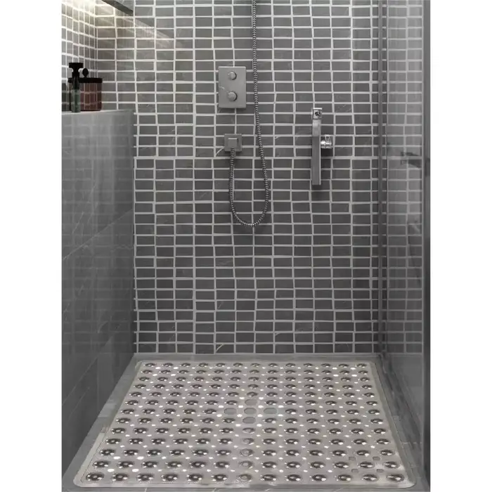 Tapis de bain carré, tapis de bain antidérapant avec ventouse