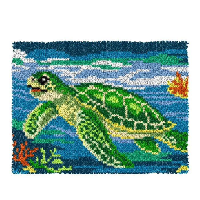Kit de broderie au crochet pour tapis à motifs géométriques colorés, avec kit de boutons pour tapis 