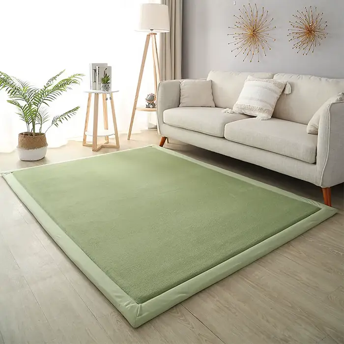 Tapis épais gris pour salon, chambre d'enfant, tapis de chevet, décoration, non ald, polymère de sol