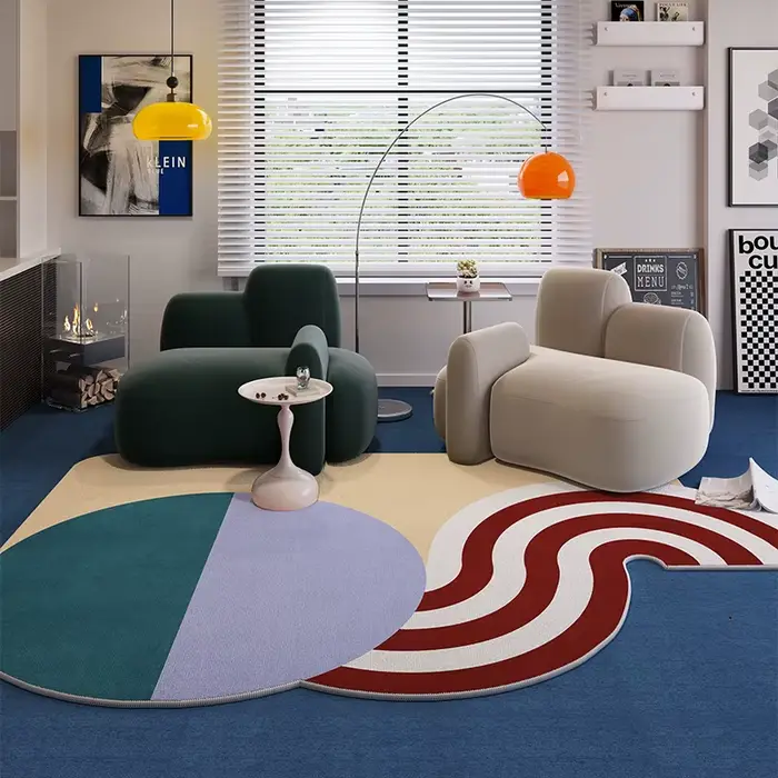 Tapis irrégulier de décoration de salon