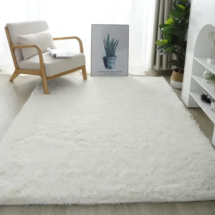 Tapis moelleux et doux en fausse fourrure pour salon