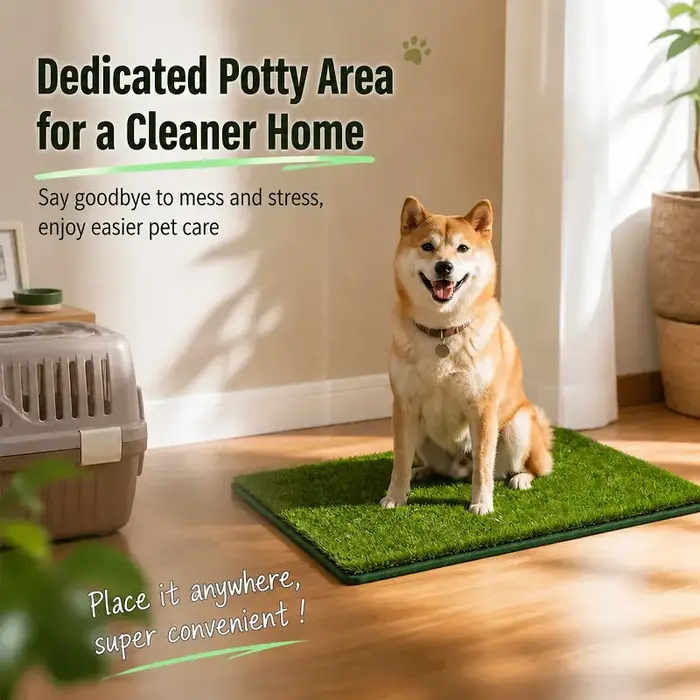 Tapis d'herbe artificielle pour chien réutilisable et lavable, tapis d'entraînement à la propreté écologique, antidérapant, accessoire pour animaux de compagnie, facile à nettoyer, gazon doux