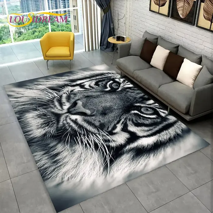 Tapis 3D tigre léopard guépard Lion loup