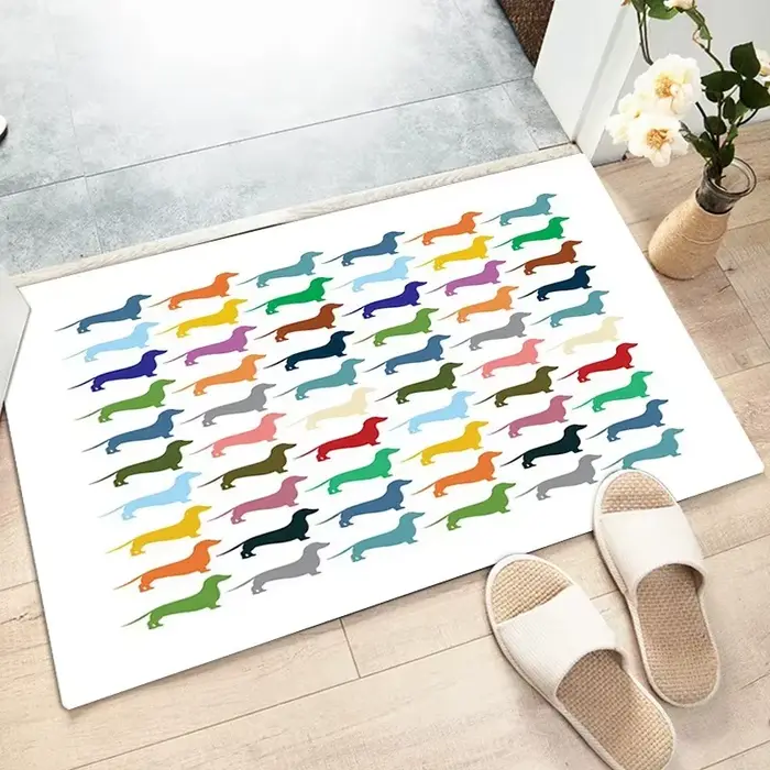 Tapis non ald à motif de chien mignon pour la décoration de la maison