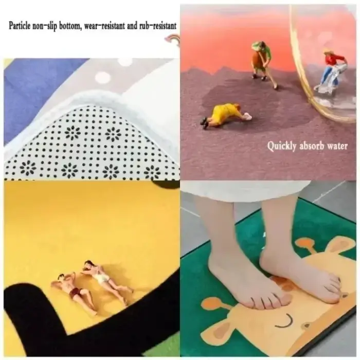 Tapis chat noir mignon dessin animé zone antidérapante paillasson doux