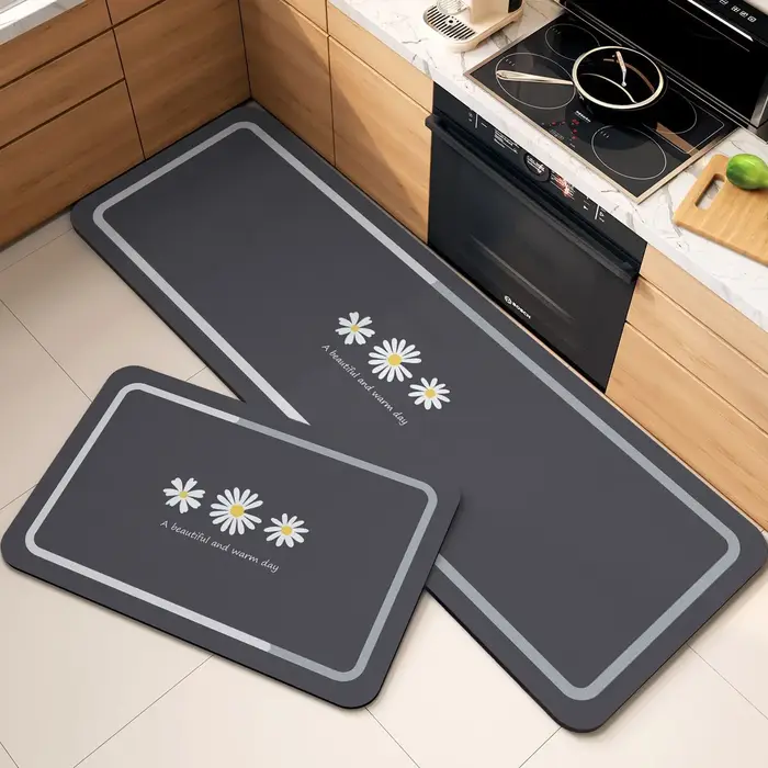 Nouveau tapis de sol de cuisine à motifs floraux