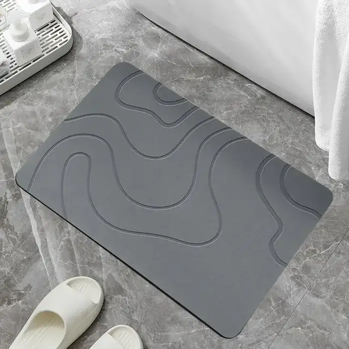 Tapis de bain en pierre de diatomite, tapis antidérapant pour porte de toilette, tapis d'entrée abso