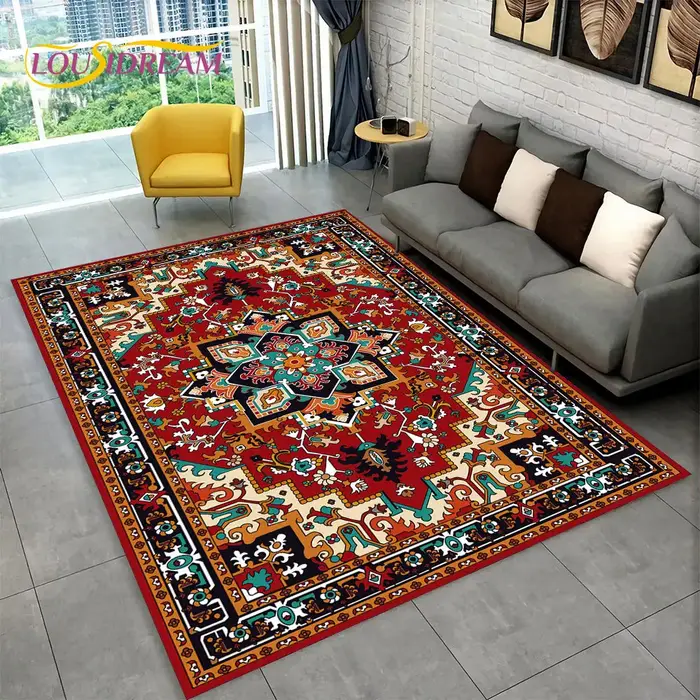 Grand tapis bohème persan de dinde