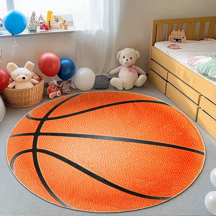 Tapis rond de basket-ball pour chambre à coucher