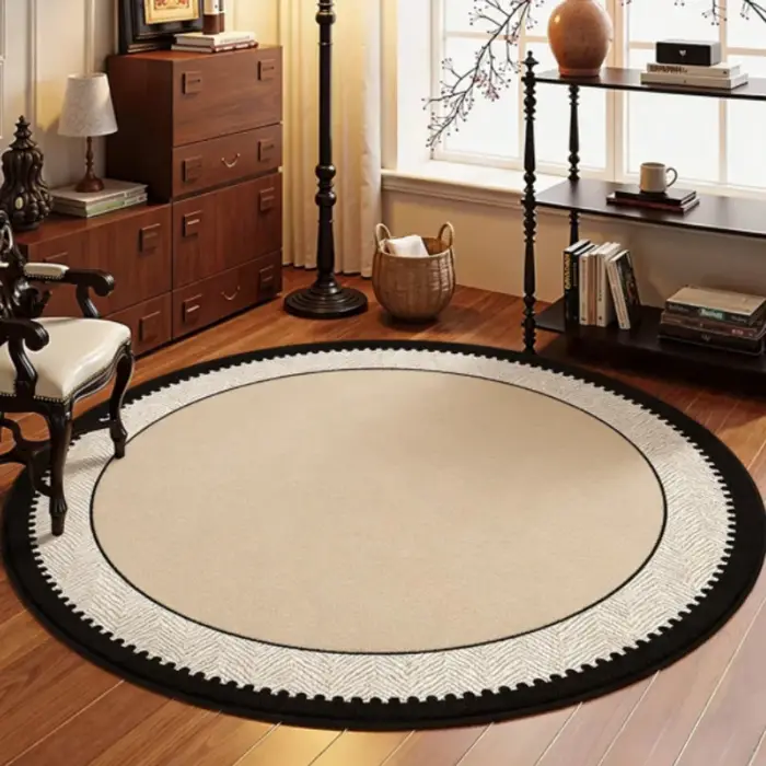 Tapis rond lavable de Style français