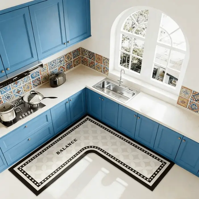 Tapis de cuisine de luxe, résistant à l'huile et aux taches, tapis en forme de L, résistant à l'usure, absorbant l'eau, tapis d'angle de cuisine, décoration de cuisine