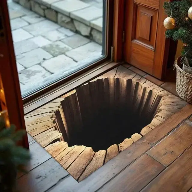 Tapis d'entrée de gamme en pierre pour Abyss sans fin, Illusion visuelle 3D, tapis de pays rétro, ta