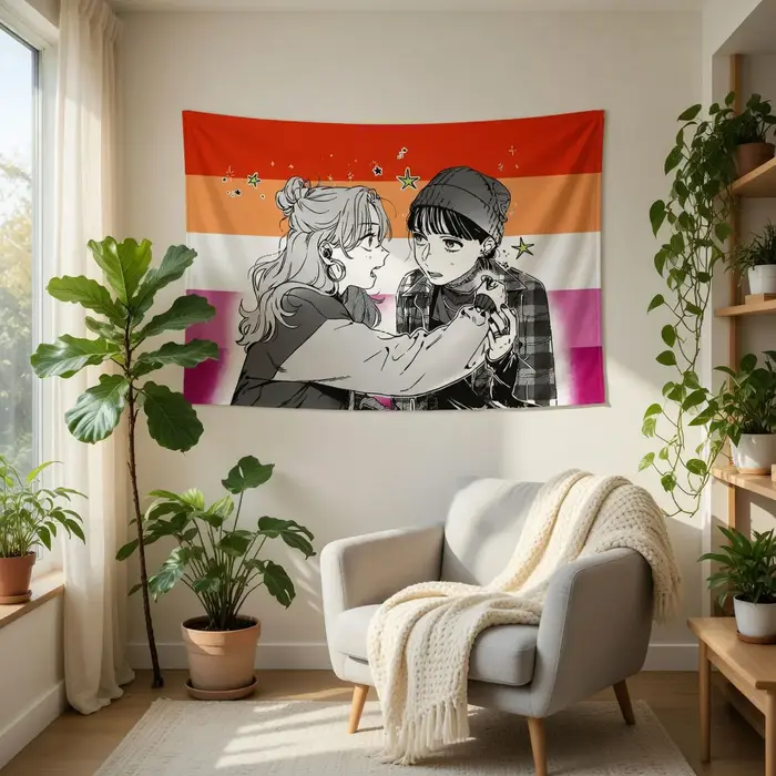 Tapisserie amusante sur le thème de l'anime – « Le type qu'elle aimait n'était pas un homme »