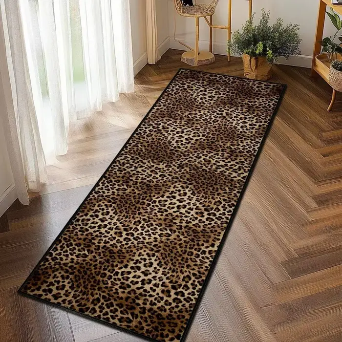 Tapis de couloir imprimé léopard