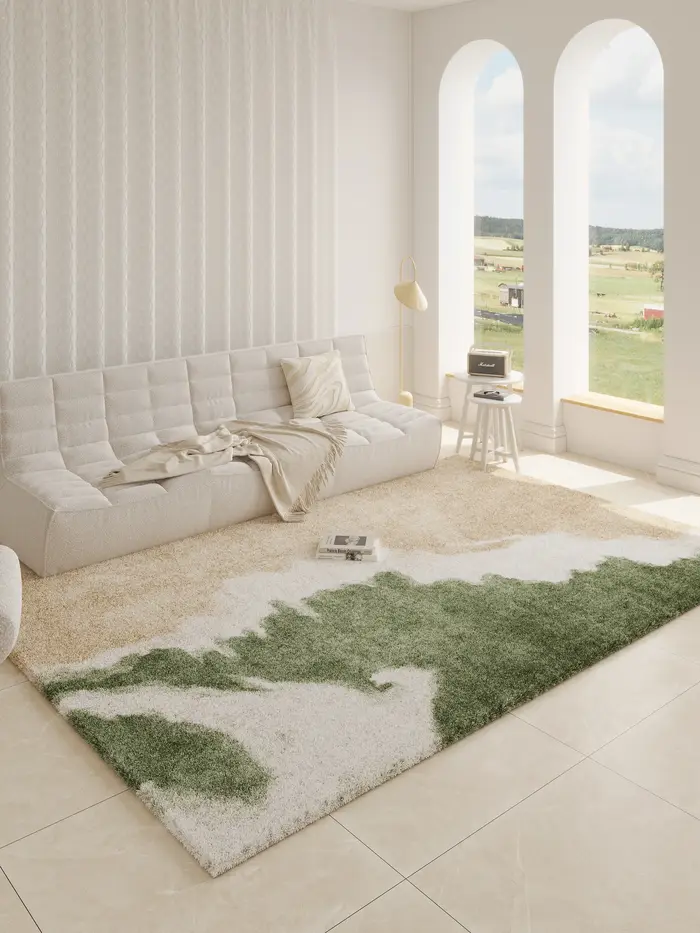 Tapis de sol épais et lavable de Style moderne pour chambre à coucher, tapis doux et moelleux pour l