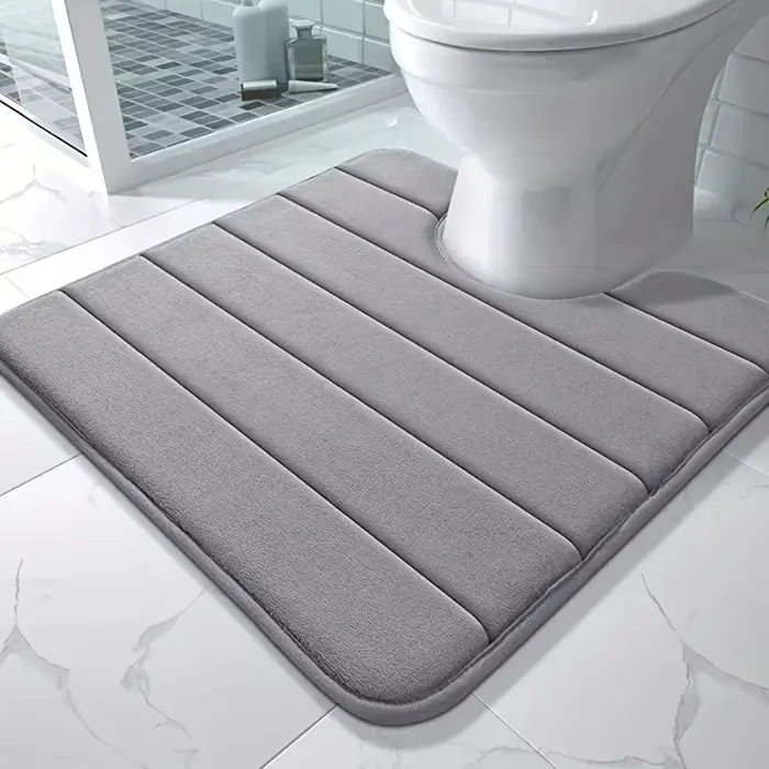 Tapis de toilette en forme de U en mousse à mémoire de forme, antidérapant, Super absorbant, pour sa