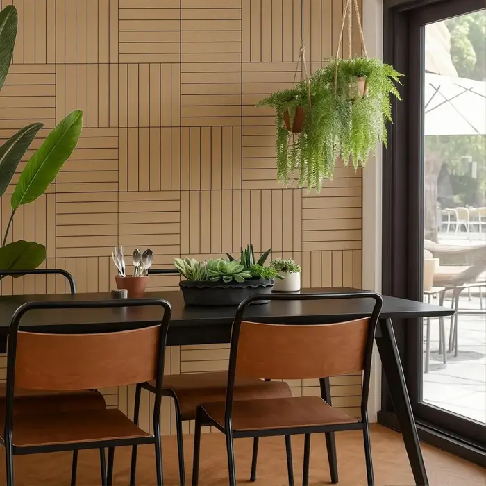 Panneaux muraux acoustiques en PVC couleur bois