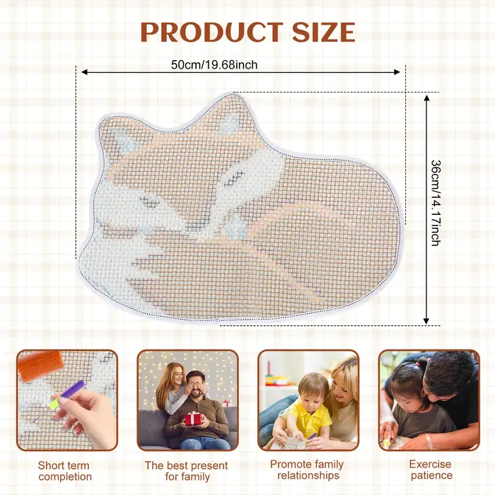 Kit de tapis crocheté au crochet (Latch Hook) DIY