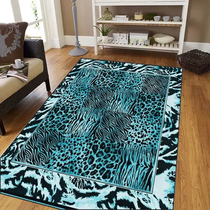 Tapis imprimé léopard pour décoration de salon
